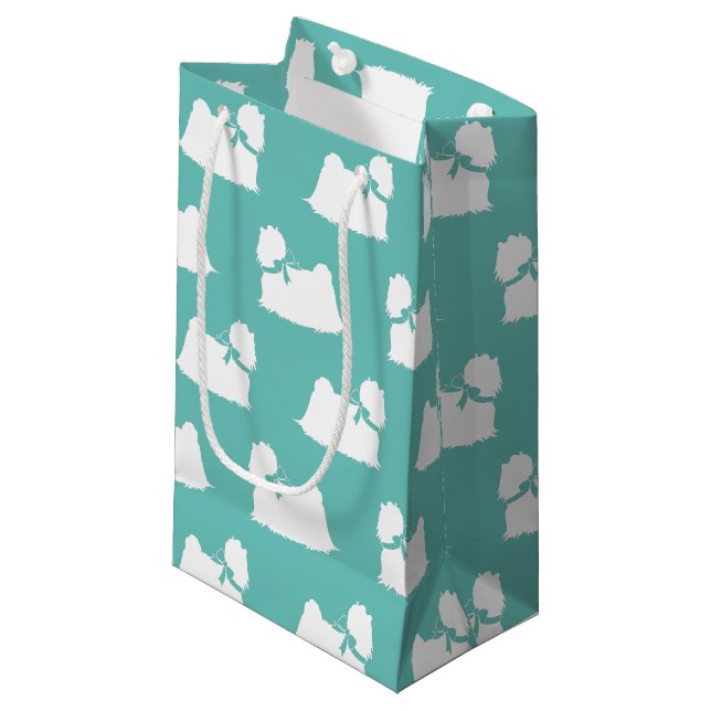 Bolsa De Regalo Pequeña Perro maltés con pelo largo (Angulo Anverso)