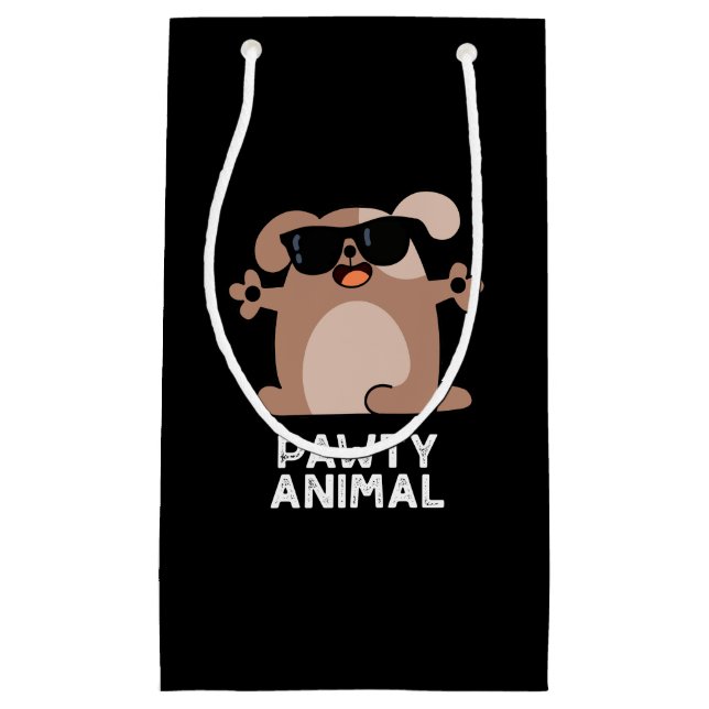 Bolsa De Regalo Pequeña Perro Pun Dark BG Fiesta gracioso animal (Anverso)