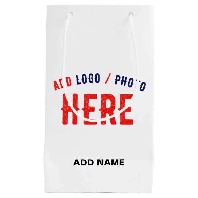 BOLSA DE REGALO PEQUEÑA PERSONALIZABLE MODERNO ESTILO BLANCO VERIFICADO MA (Anverso)