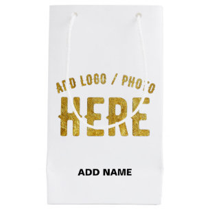 BOLSA DE REGALO PEQUEÑA PERSONALIZABLE MODERNO ESTILO BLANCO VERIFICADO MA