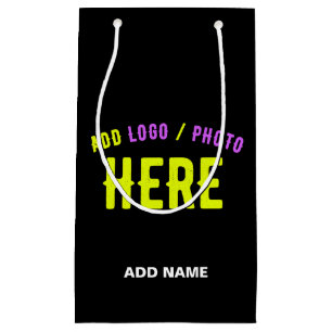 BOLSA DE REGALO PEQUEÑA PERSONALIZABLE MODERNO ESTILO NEGRO VERIFICADO MAR