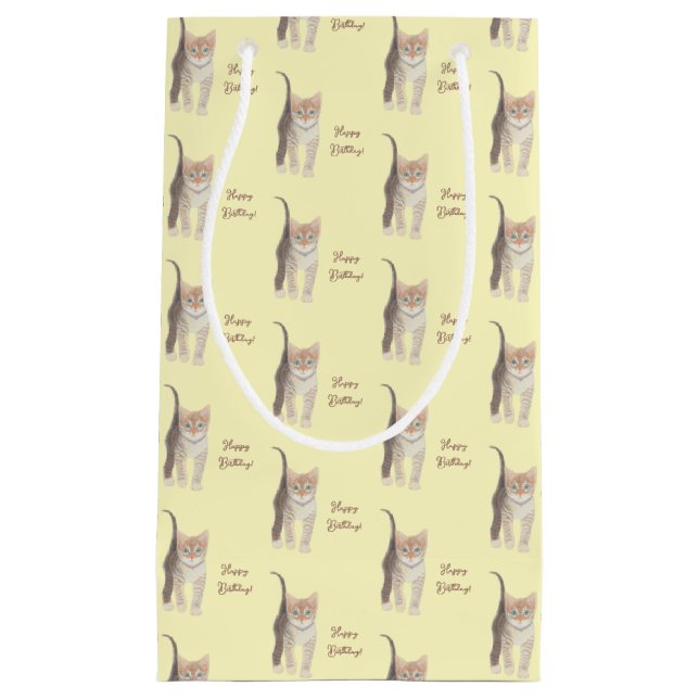 Bolsa De Regalo Pequeña Personalizable Tabby Kitten (Anverso)