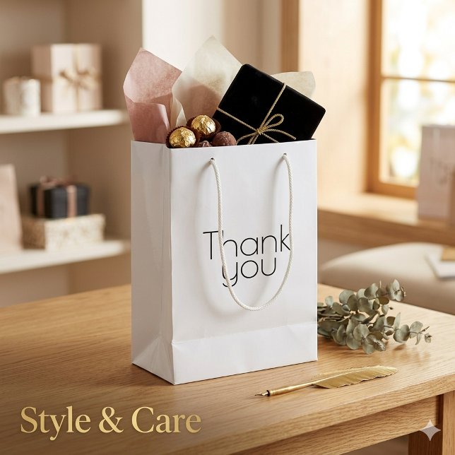 Bolsa de regalo pequeña personalizada con estilo d (Custom Thank You Small Gift Bag Personalized Style)