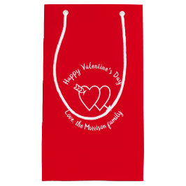 Bolsa De Regalo Pequeña Personalizado de corazones rojos feliz Día de San 