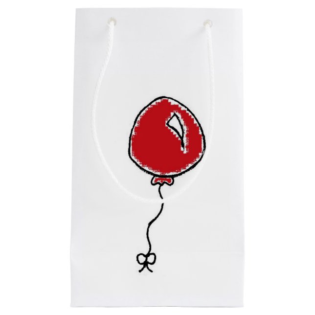 Bolsa De Regalo Pequeña Personalizado de decoración Fiesta de globo rojo (Anverso)