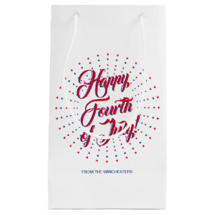 Bolsa De Regalo Pequeña Personalizado de fuegos artificiales de Happy Four