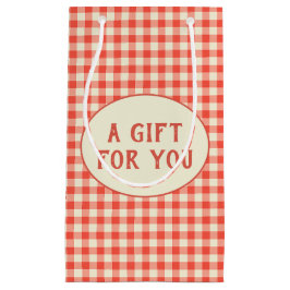 Bolsa De Regalo Pequeña Personalizado de patrón de tablero de cheques rojo