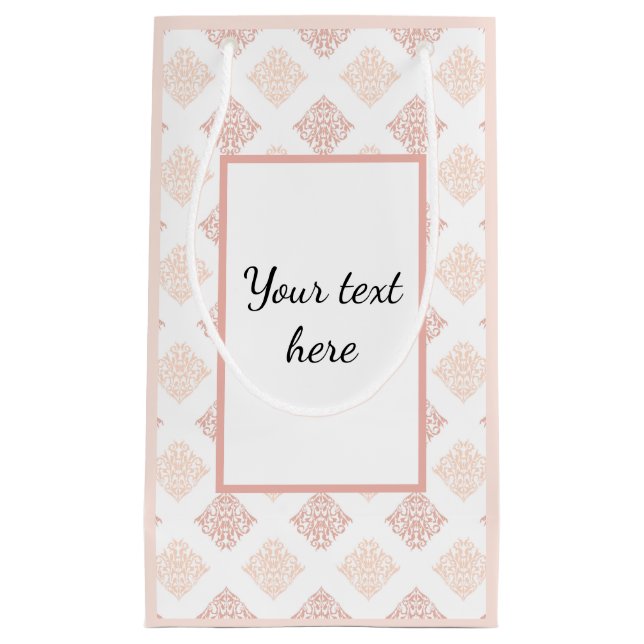 Bolsa De Regalo Pequeña Personalizado del Bonito de Damask de Rubor (Anverso)