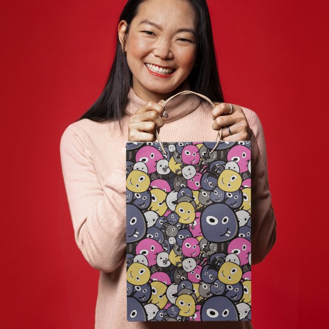 Bolsa De Regalo Pequeña Personalizado del monstruo del doodle oscuro (gift bag, birthday surprise gift bag, teddy bear gift bag, wine gift bag, travel bag, use and throw )