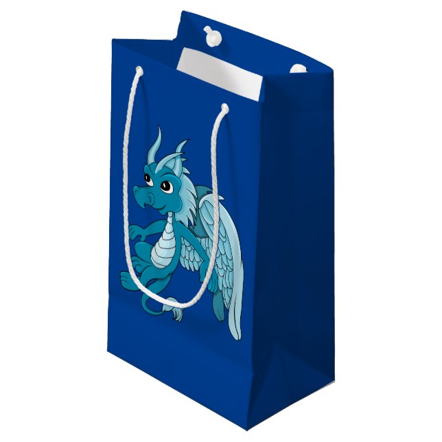 Bolsa De Regalo Pequeña Personalizado Dragón Azul (Angulo Anverso)