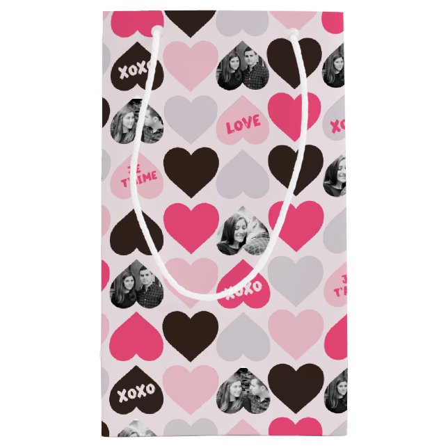 Bolsa De Regalo Pequeña Personalizado El día de San Valentín Collage de fo (Reverso)