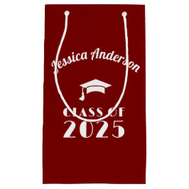 Bolsa De Regalo Pequeña Personalizado Graduación Granate y Blanco 