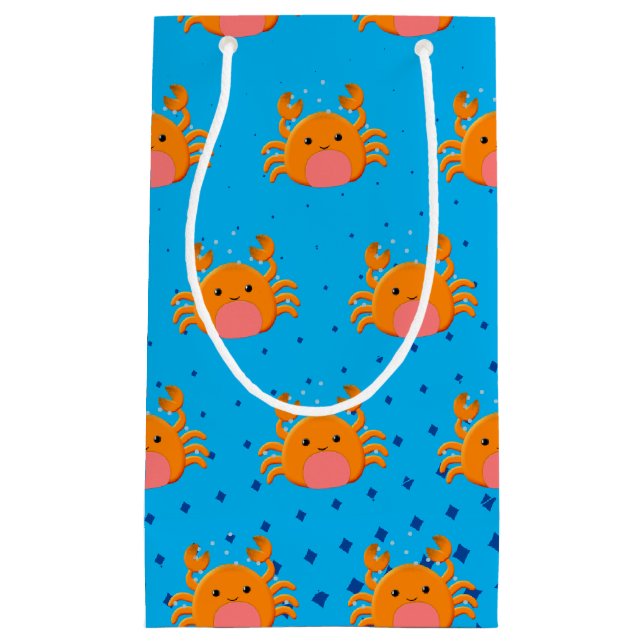 Bolsa De Regalo Pequeña Personalizado lindo bebé cangrejo océano azul (Anverso)