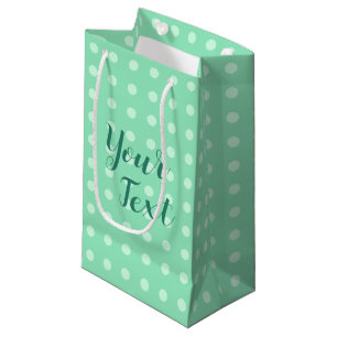 Bolsa De Regalo Pequeña Personalizado Plantilla Rustica Polka Puntos Mint
