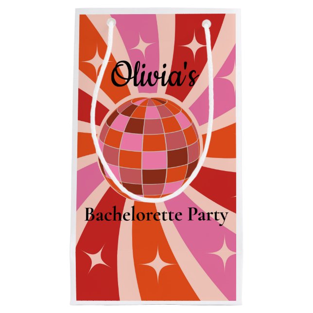 Bolsa De Regalo Pequeña Personalizado Retro Disco Baloncesto Bachelorette (Anverso)