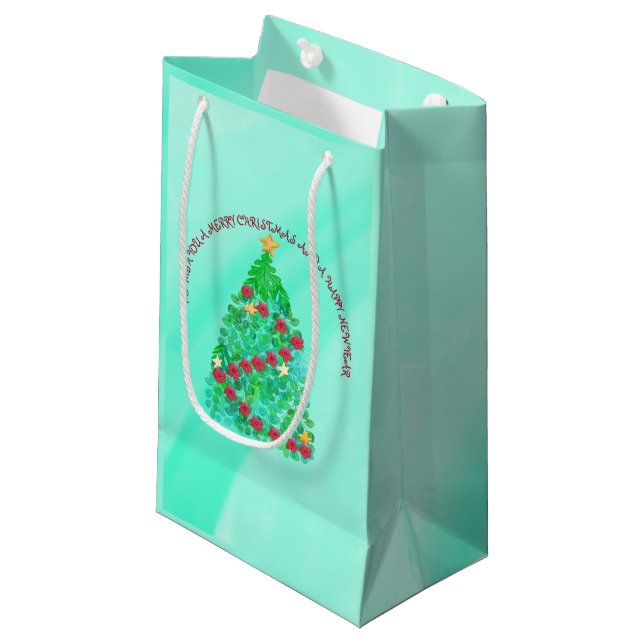 BOLSA DE REGALO PEQUEÑA PERSONALIZADOS LE QUEREMOS UNA NAVIDAD FEROZ (Angulo Anverso)