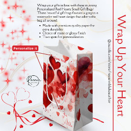 Bolsa De Regalo Pequeña Personalized Red Hearts Small Gift Bag