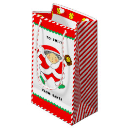 Bolsa De Regalo Pequeña Personalized Softball Christmas Holiday