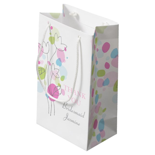 Bolsa De Regalo Pequeña Pétalos de confetti boda Bridesmaid regalo (Angulo reverso)