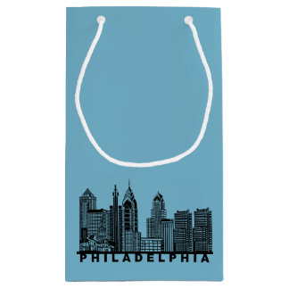 Bolsa De Regalo Pequeña Philadelphia Skyline Silhouette 