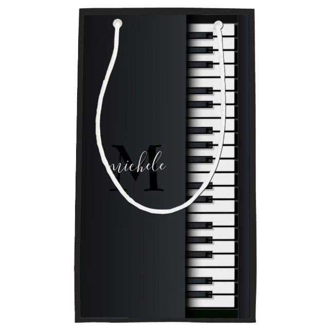 Bolsa De Regalo Pequeña Piano Blanco Y Negro (Anverso)
