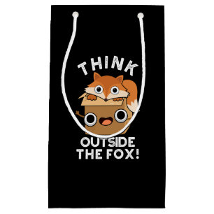 Bolsa De Regalo Pequeña Piensen En El Exterior De Fox Funny Animal Pun Dar