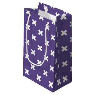 Bolsa De Regalo Pequeña Pies de cruz blanca sobre ultravioleta