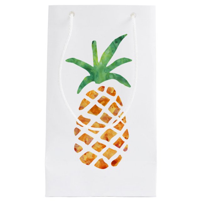 Bolsa De Regalo Pequeña Piña de acuarela tropical (Anverso)