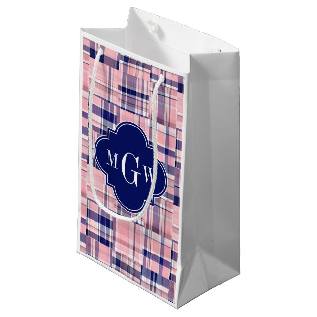 Bolsa De Regalo Pequeña Pinche azul rosado de la marina para adormidera Ma (Angulo Anverso)