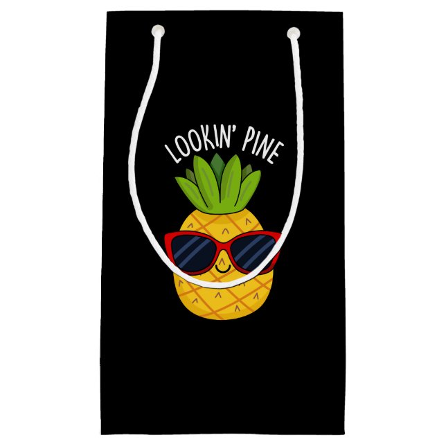 Bolsa De Regalo Pequeña Pine Funny Pineapple Pun Dark BG (Anverso)