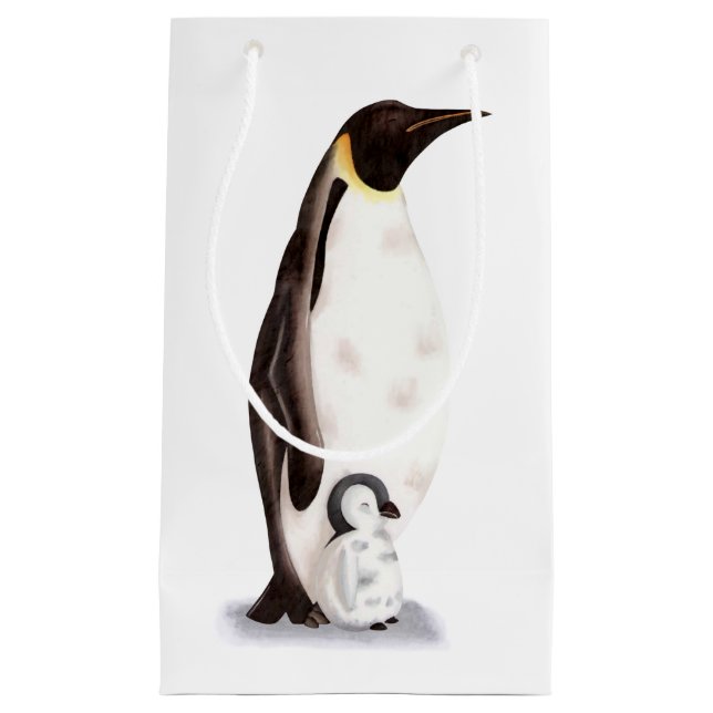 Bolsa De Regalo Pequeña Pingüino emperador e invierno blanco de pingüino d (Anverso)