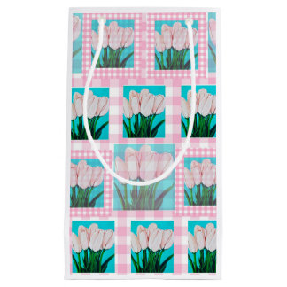 Bolsa De Regalo Pequeña Pink Gingham Tulip Gift Bag