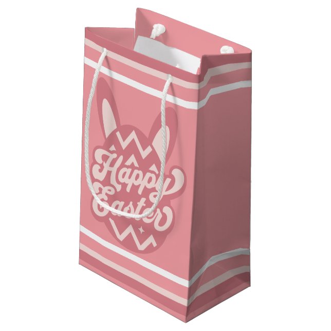 Bolsa De Regalo Pequeña Pink Happy Easter Bunny (Angulo reverso)