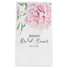 Bolsa De Regalo Pequeña Pink Peony Watercolor Brillante