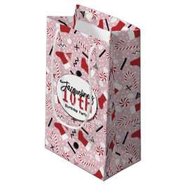 Bolsa De Regalo Pequeña Pink Retro Christmas Peppermint Birthday
