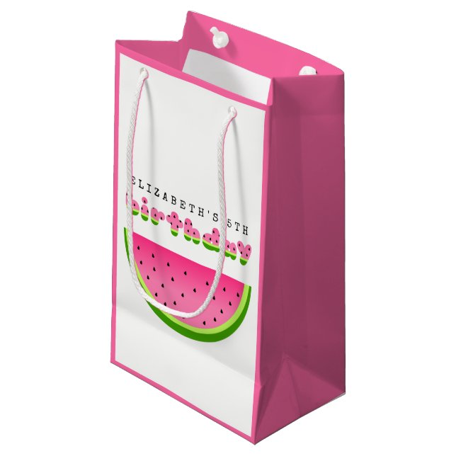 Bolsa De Regalo Pequeña Pink Watermelon Birday Picnic Fiesta (Angulo Anverso)