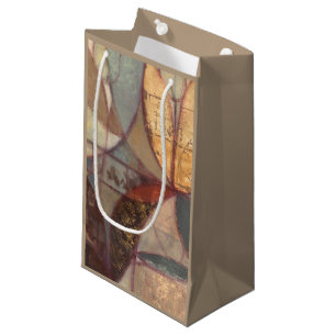 Bolsa De Regalo Pequeña Pintura abstracta de la hoja floral del normando