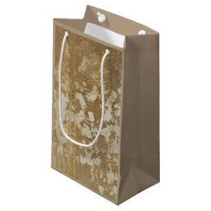 Bolsa De Regalo Pequeña Pintura abstracta del oro con los puntos de plata
