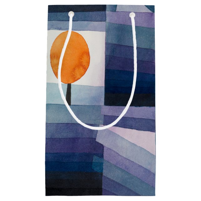 Bolsa De Regalo Pequeña Pintura azul del árbol abstracto de Paul Klee (Anverso)