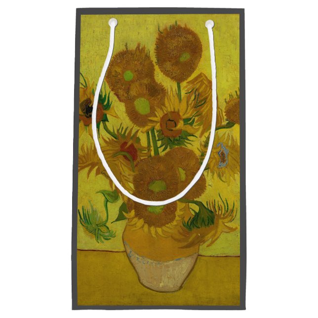 Bolsa De Regalo Pequeña Pintura de 15 girasoles de Vincent Van Gogh (Anverso)