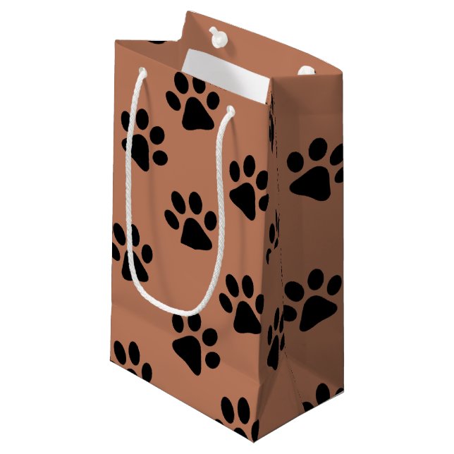 Bolsa De Regalo Pequeña Pintura de perro Impresiones Brown (Angulo Anverso)