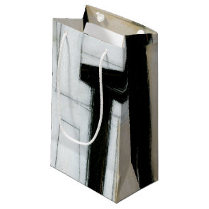 Bolsa De Regalo Pequeña Pintura negra y blanca abstracta
