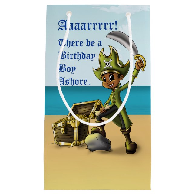 Bolsa De Regalo Pequeña Pirata de niños afroamericanos (Anverso)