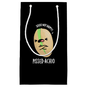 Bolsa De Regalo Pequeña Pissed-achio Funny Pistachio Pun Dark BG