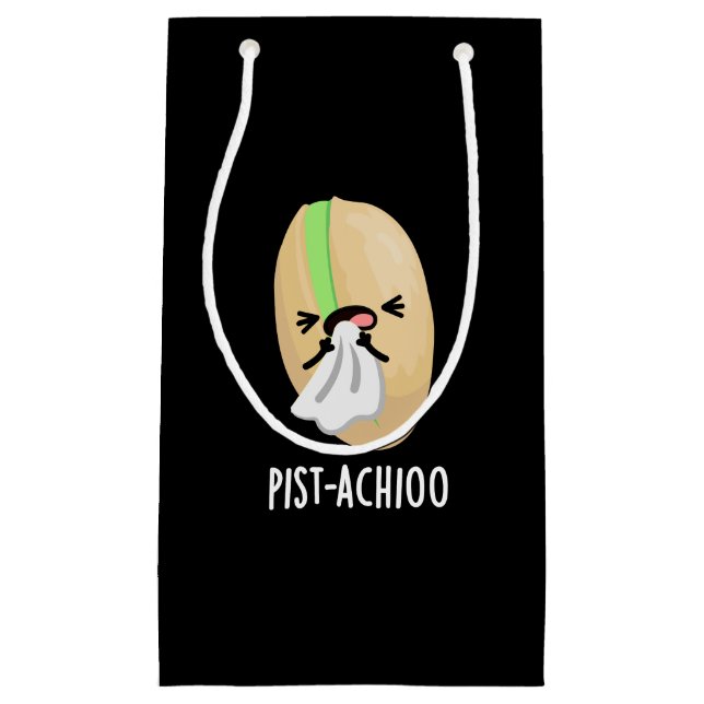 Bolsa De Regalo Pequeña Pist-achioo Funny estornudando Pistachio Pun Dark  (Anverso)