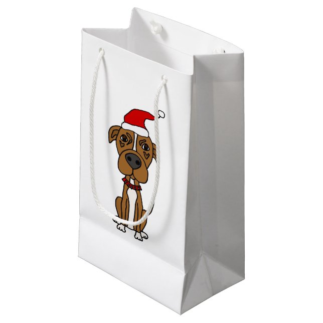 Bolsa De Regalo Pequeña Pitbull lindo de Brown en dibujo animado del (Angulo Anverso)