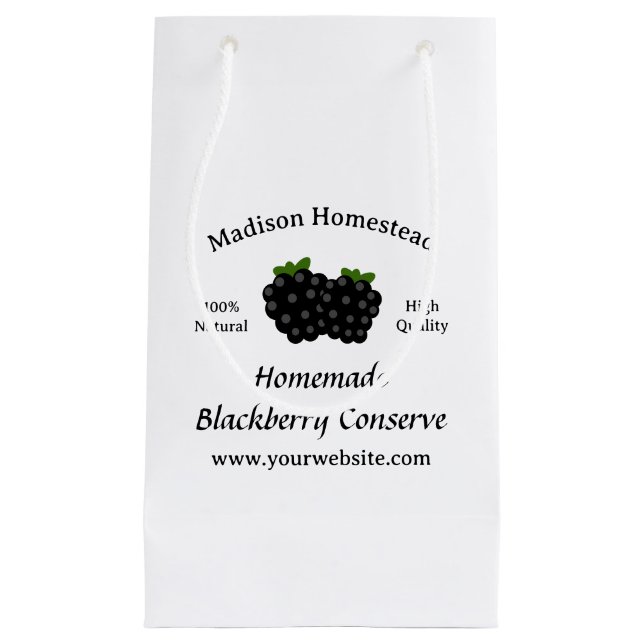 Bolsa De Regalo Pequeña Plantilla de Blackberry Jelly Conserve Homestead (Anverso)