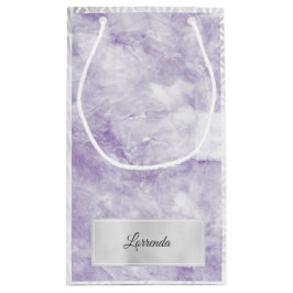 Bolsa De Regalo Pequeña Plata Gris Morado Mármol Violeta Art Deco Blanco