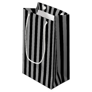Bolsa De Regalo Pequeña Plata y rayas negras verticales