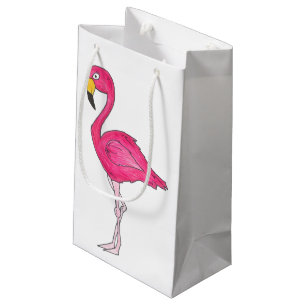 Bolsa De Regalo Pequeña Playa de pájaro de Isla Tropical Flamingo Rosado C